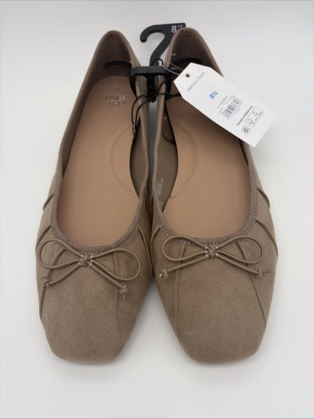 Time and Tru Taupe Suede Ballet Flats